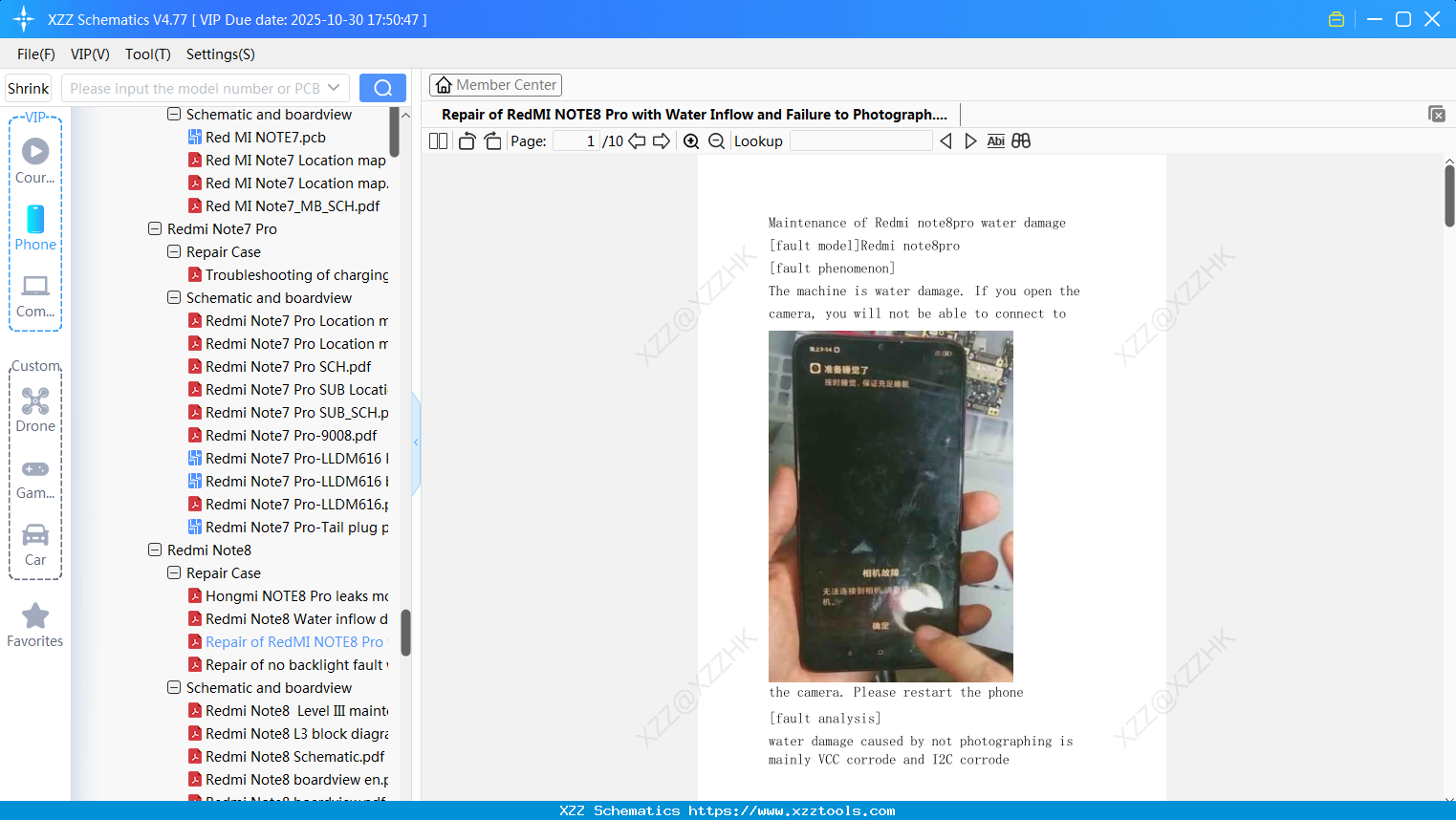 Xiaomi Repair Of RedMI NOTE8 Pro With Water Inflow And Failure To Photograph